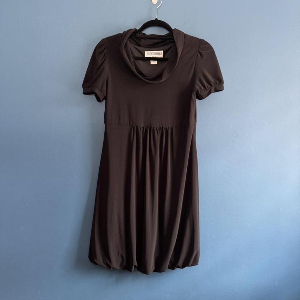 Jessica Howard Petite Black Bubble Hem Dress Women's Size 8 Cowl Neck Preppy‎